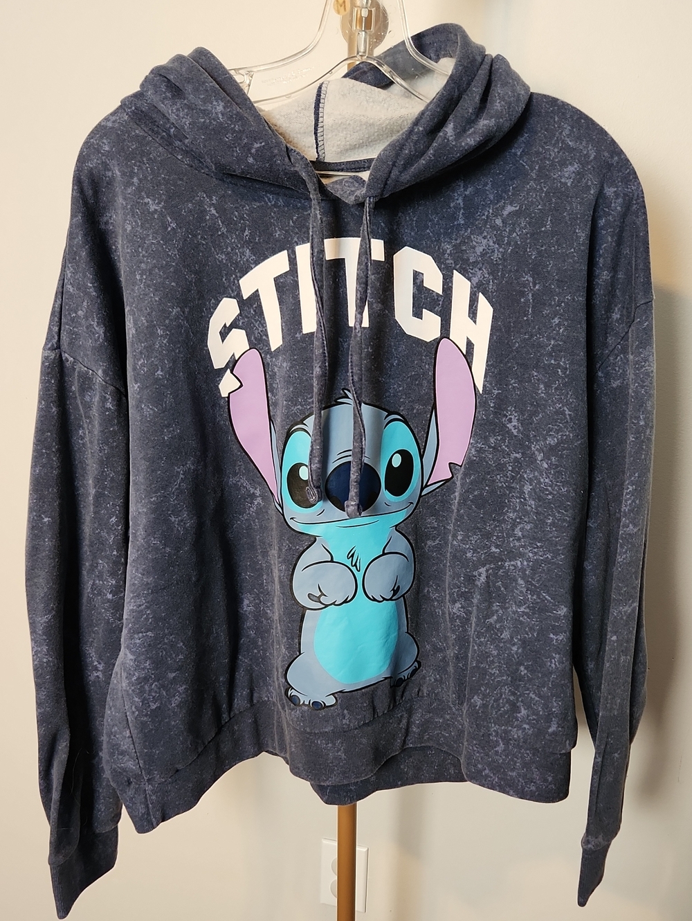 Stitch Graphic Hoodie - Navy with Aqua & Pink Graphic